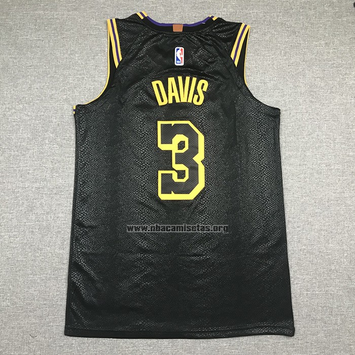 Camiseta Los Angeles Lakers Anthony Davis NO 3 Ciudad 2019 Negro
